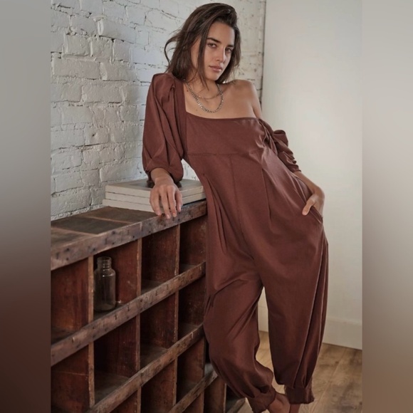 Free People Intimately Lotta Love Romper Size Small Butter Brown - Picture 1 of 6